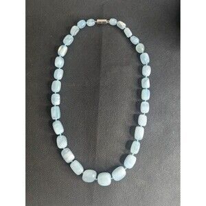 JTV Aquamarine Beaded Necklace - Aqua, Large Gemstones, New, Magnetic Clasp